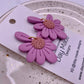 Purple Flower Dangle Earrings