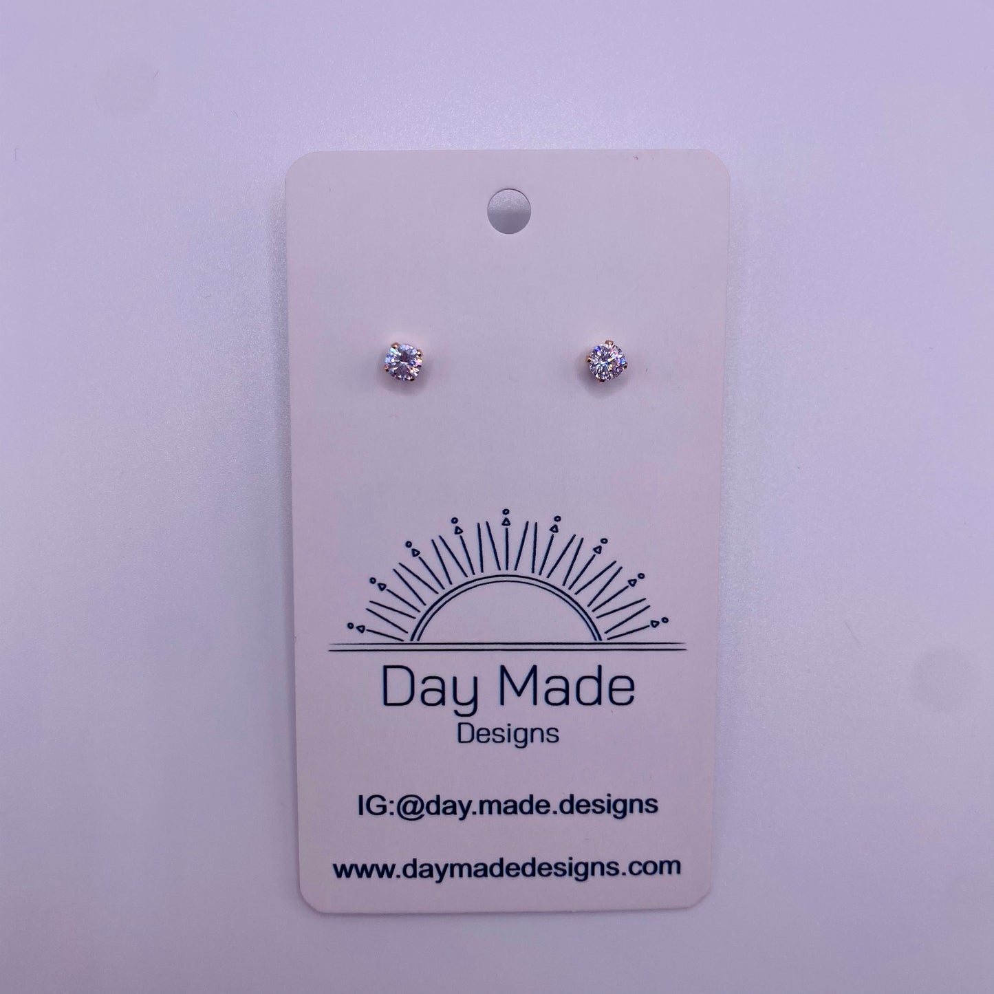 Sparkly Gold Filled CZ Studs