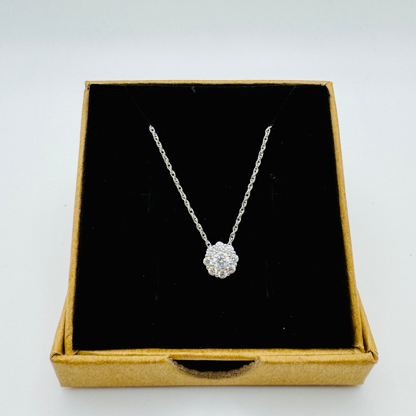 Sterling Silver Halo Necklace