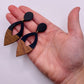 Black & Wood Dangle Earring