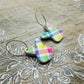 Plaid Bunny Dangle Earrings