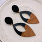 Black & Wood Dangle Earring