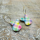 Plaid Bunny Dangle Earrings