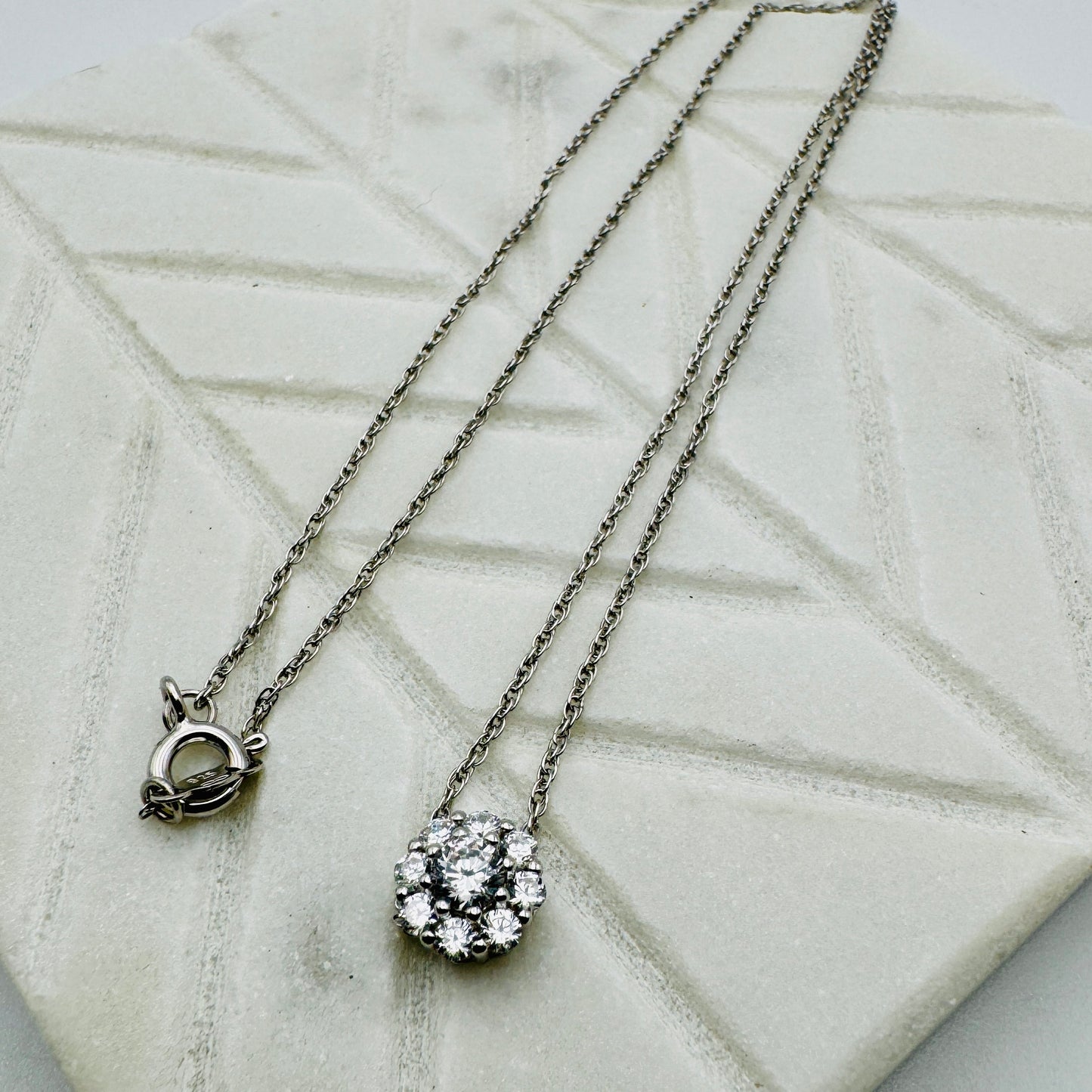 Sterling Silver Halo Necklace