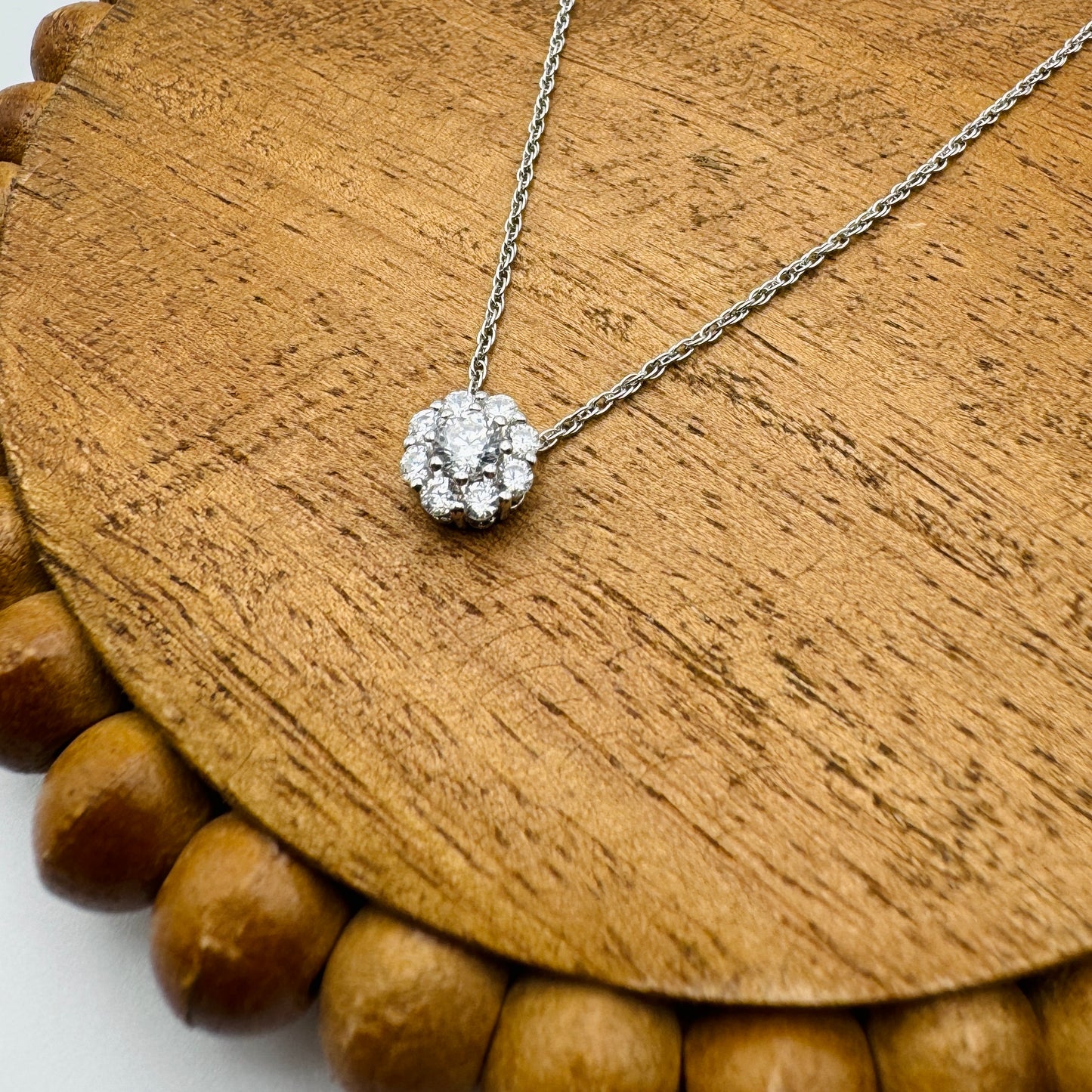 Sterling Silver Halo Necklace