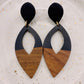 Black & Wood Dangle Earring