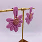 Purple Flower Dangle Earrings