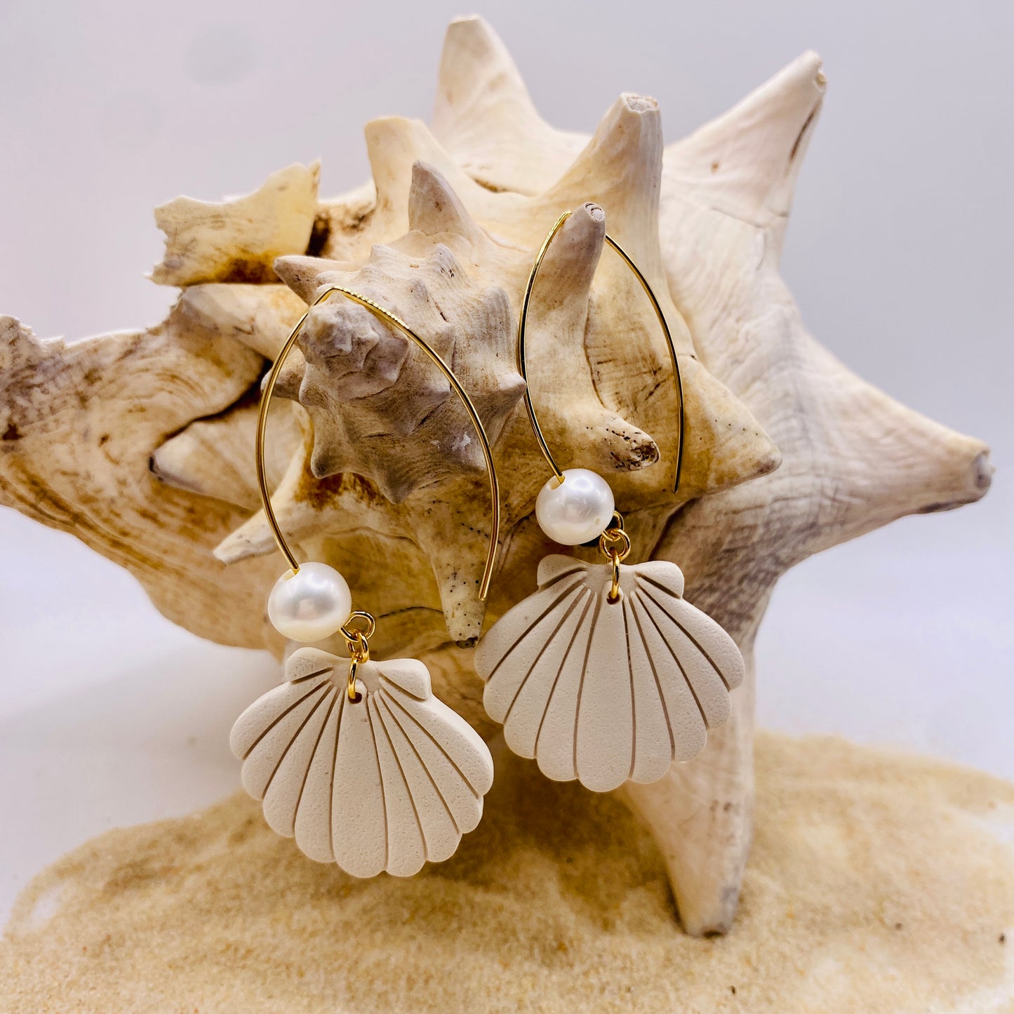 Shell & Pearl Dangle Earrings