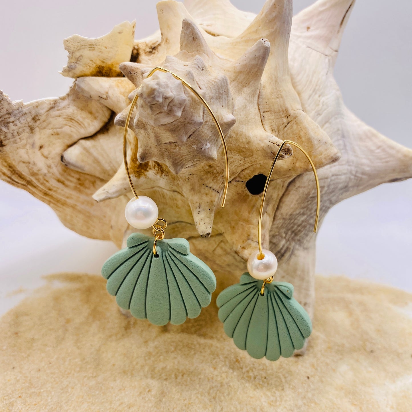 Shell & Pearl Dangle Earrings