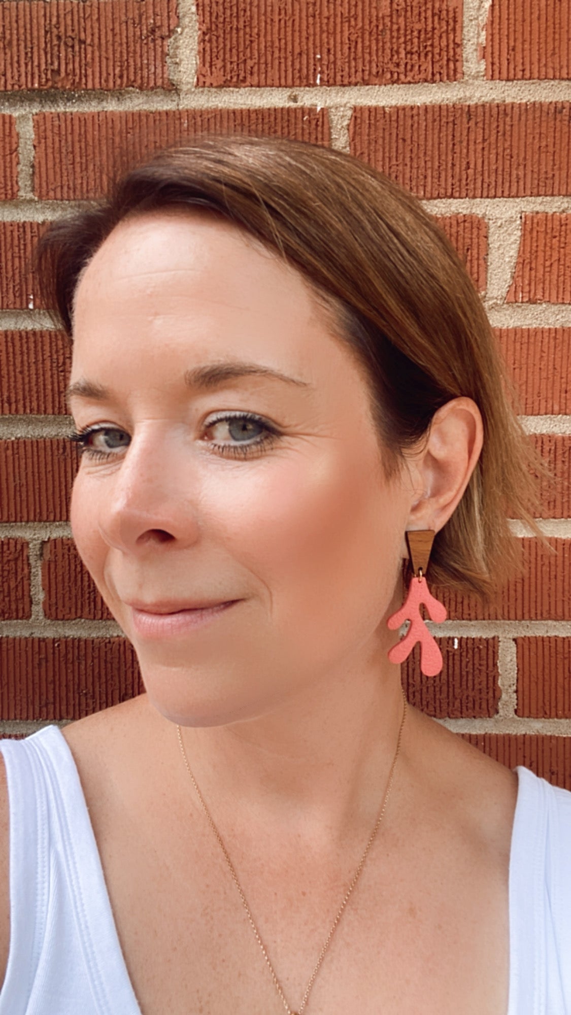 Coral Beach Dangle Earrings