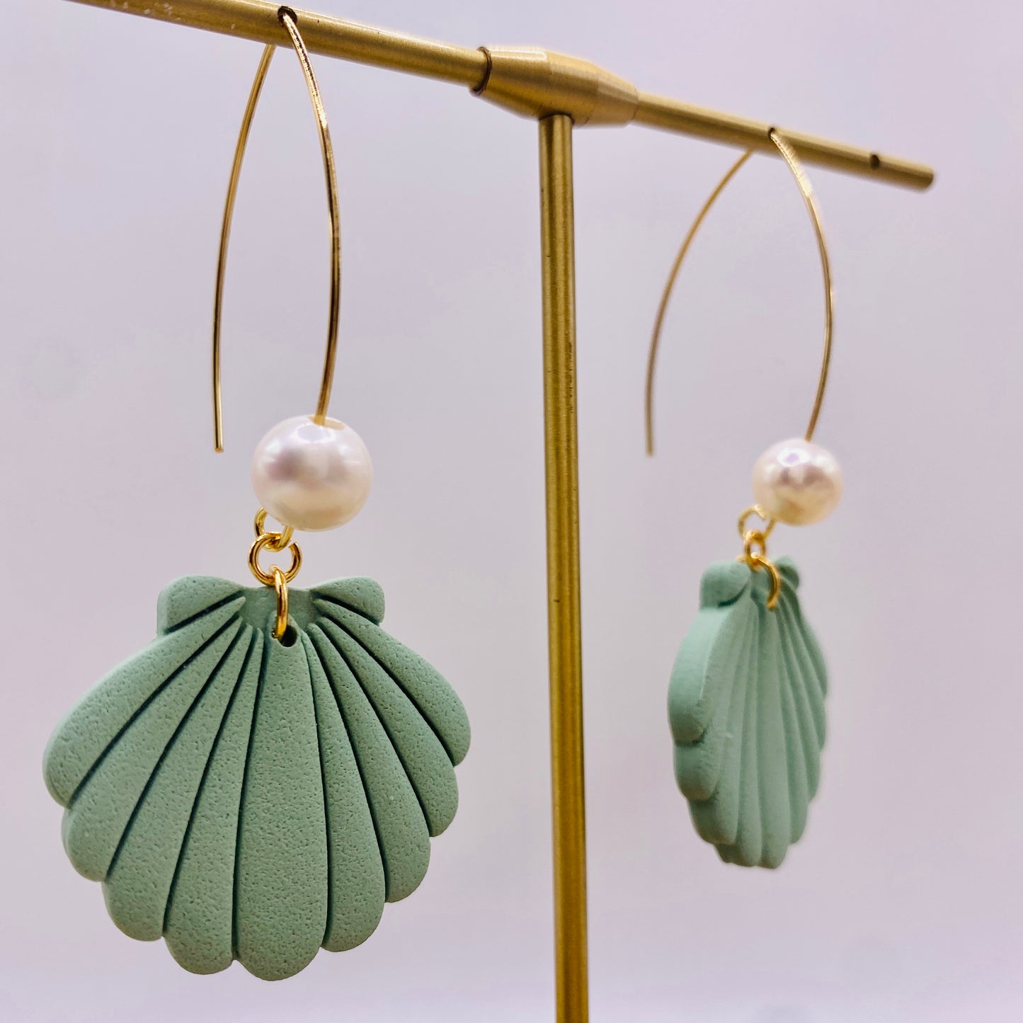 Shell & Pearl Dangle Earrings