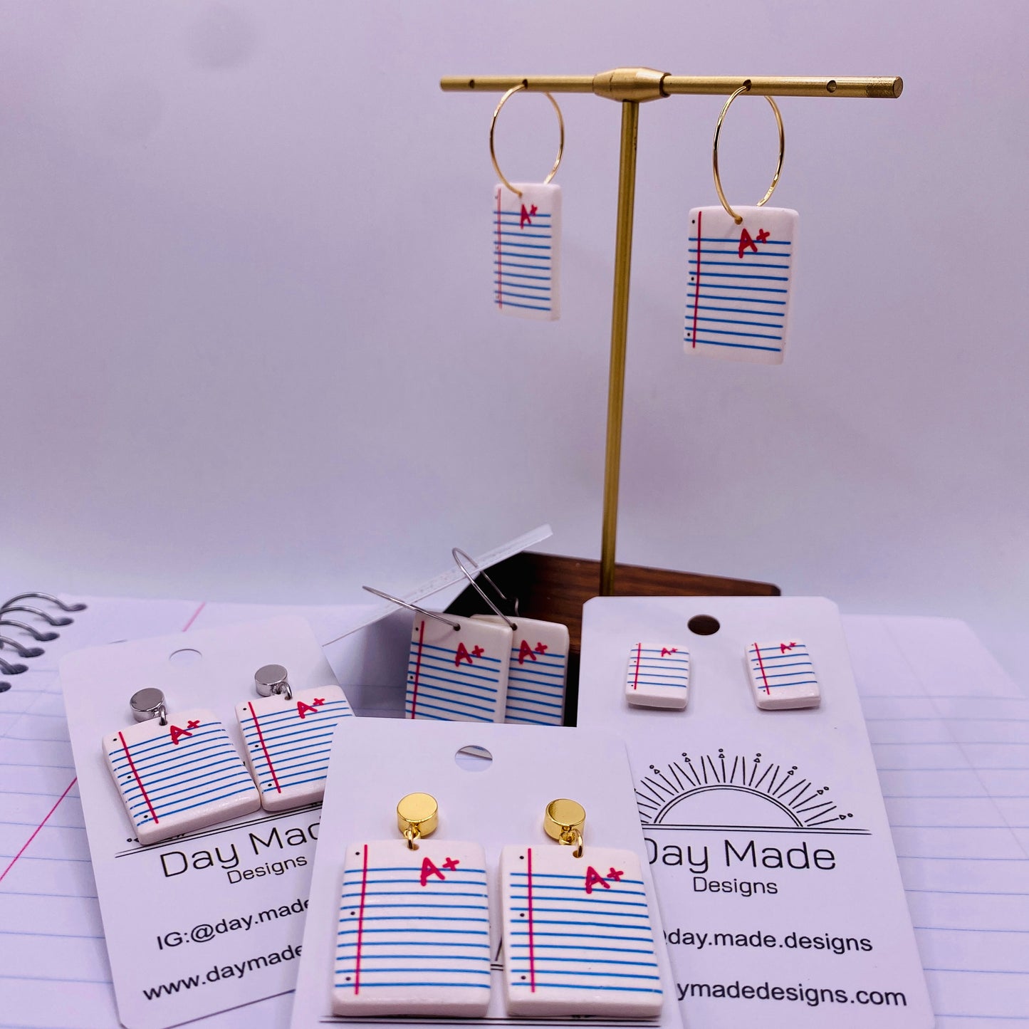 A+ Note Pad Earrings