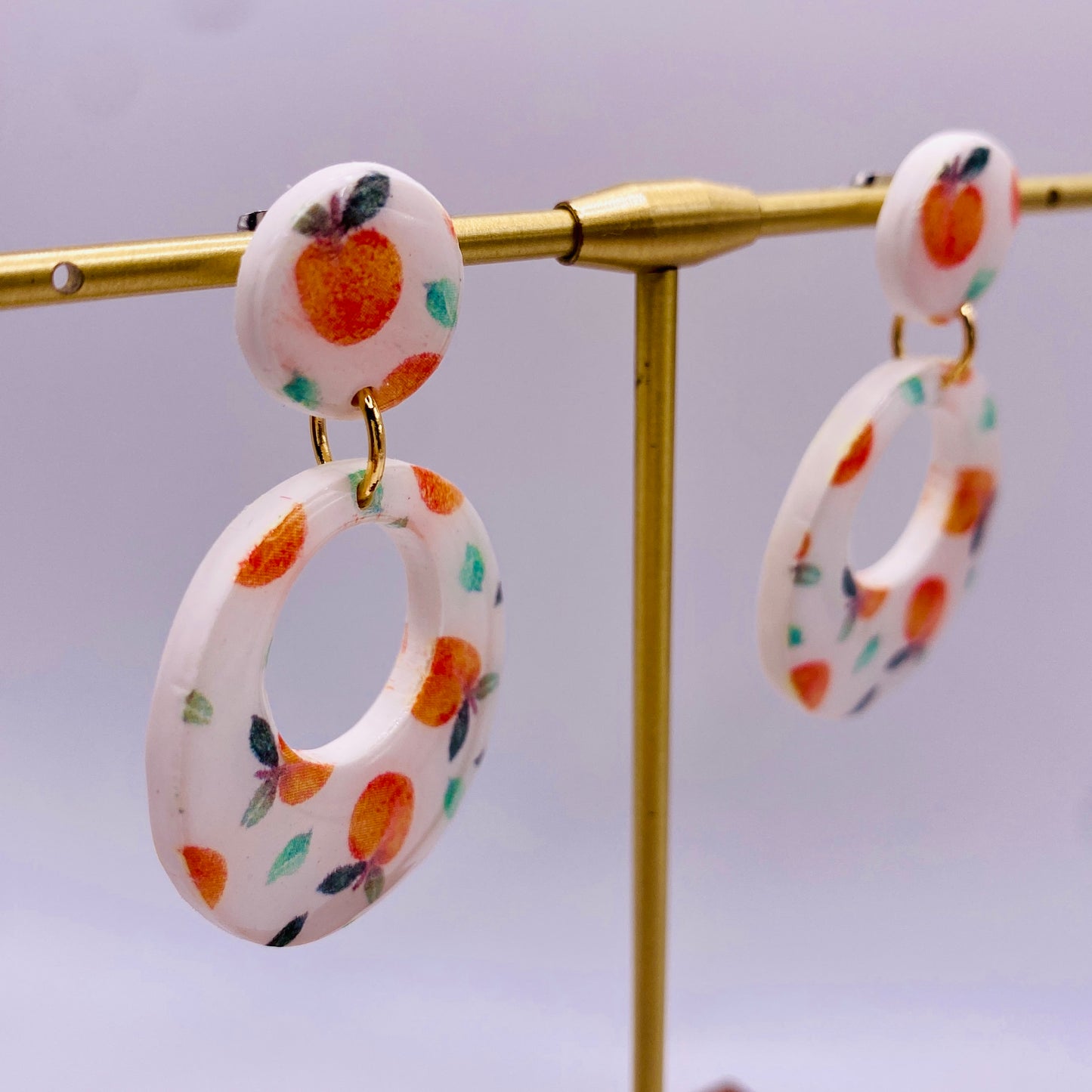 Orange Dangle Earrings