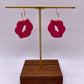 Pink lips Dangle Earrings