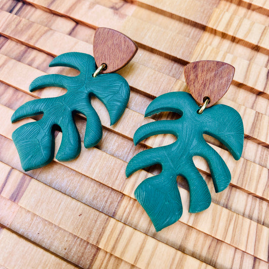 Monstera Dangle Earrings