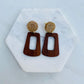 Wood & Glitter Earrings