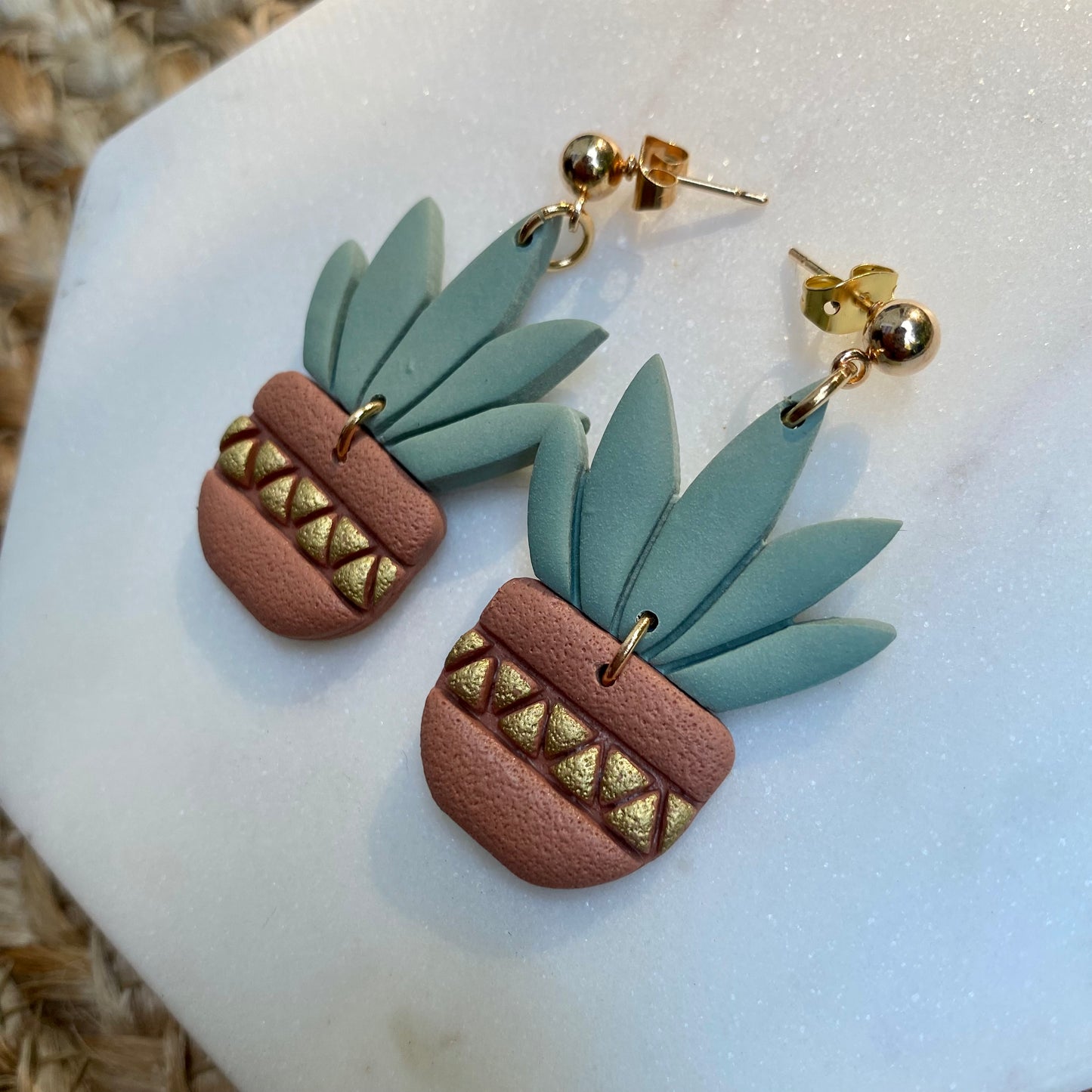 Succulent Plant Earrings, Aloe