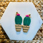 Succulent plant earrings, Cactus