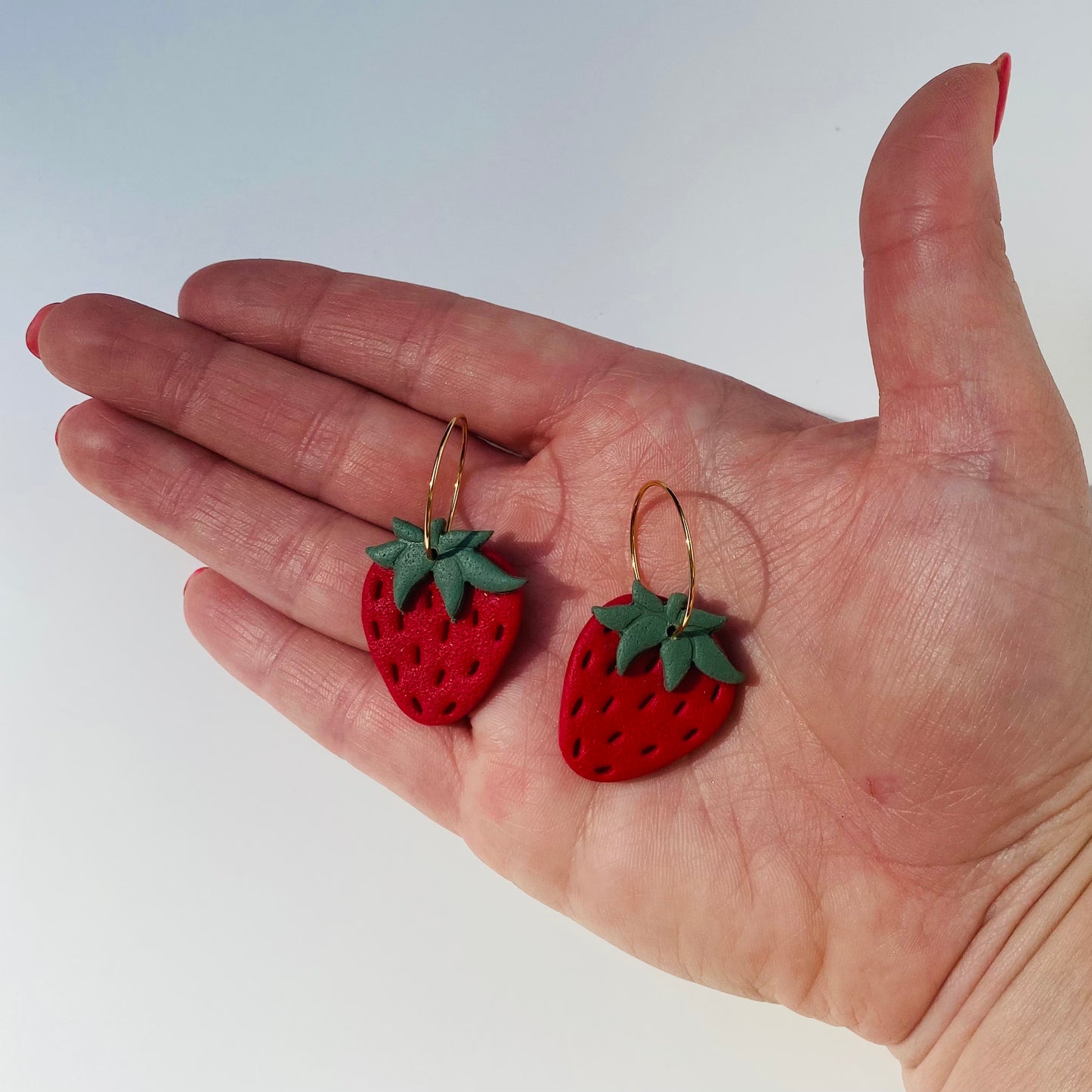 Strawberry Hoop Earrings