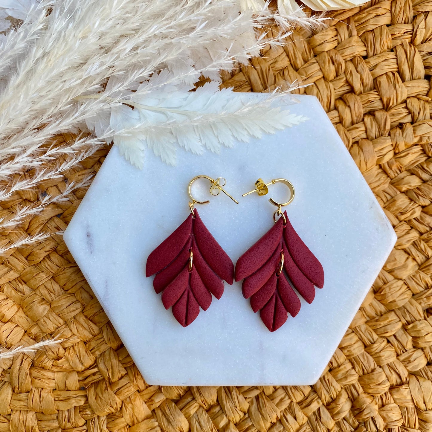 Fancy Leaf Dangle Earrings