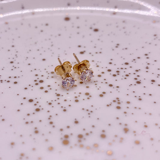 Sparkly Gold Filled CZ Studs