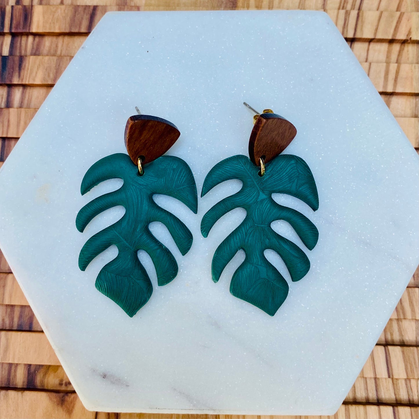 Monstera Dangle Earrings